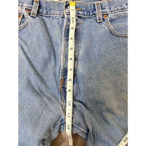 Levis 517 Jeans Men 34x34 Blue Bootcut Pants Light Wash Denim Faded Whiskers Y2K - Picture 4 of 7